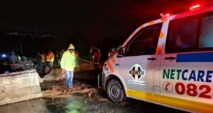 Driver slams into concrete barrier