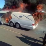 Hearse on fire