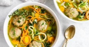 Chicken Meatball and Vegetable Noodle Soup