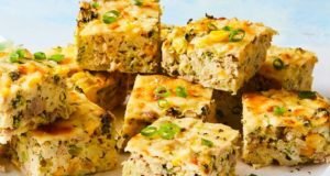 Tuna sweetcorn and rice slice