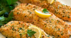 Parmesan Crusted Baked Fish with Potatoes
