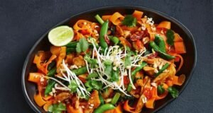 Chicken and carrot-noodle pad thai