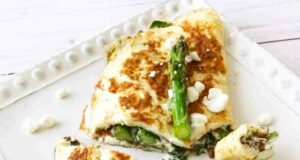 Mushroom and asparagus omelette