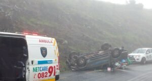 Three injured in rollover