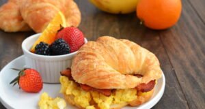 Cheese bacon and egg croissant recipe
