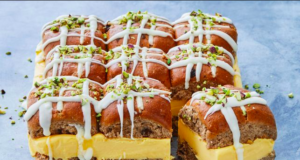 Hot cross vanilla slice recipe