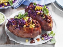 Mexican-style baked sweet potatoes recipe