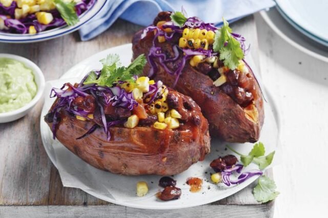 Mexican-style baked sweet potatoes recipe
