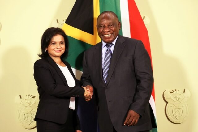 President Cyril Ramaphosa and Shamila Batohi