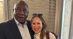 President Ramaphosa bumps into actress Leleti Khumalo, congratulates her on international win