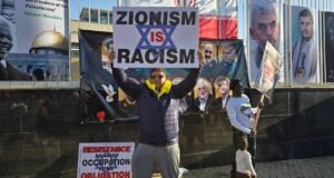 Pro-Palestine protest outside US Consulate in Johannesburg