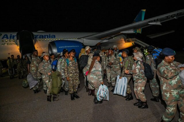 Soldiers who returned from DRC