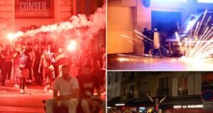 fans celebrate PSG win