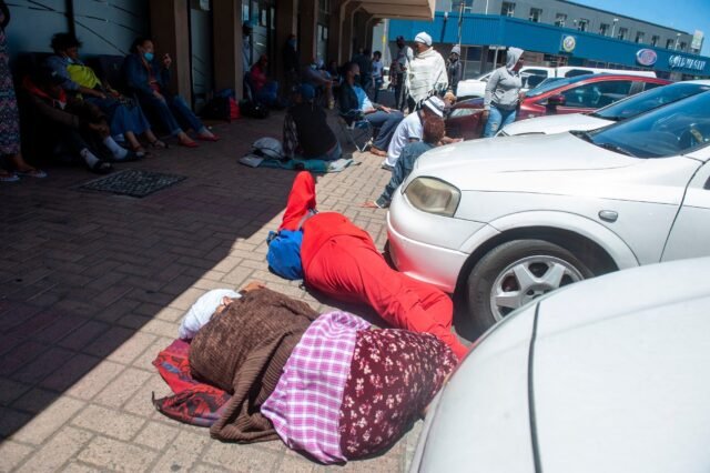 people collapse after waiting hours outside SASSA in Mamelodi