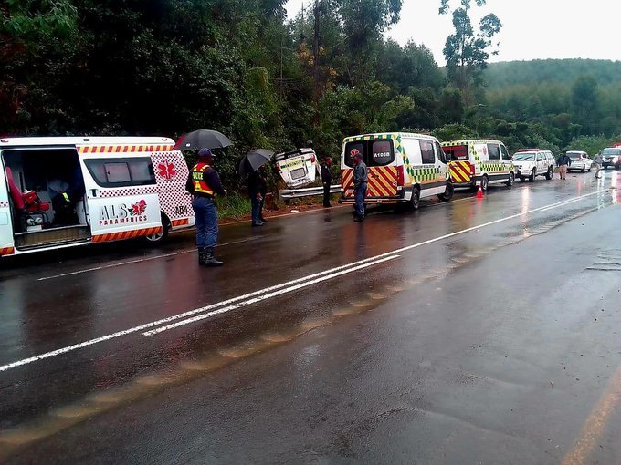 police truck overturns