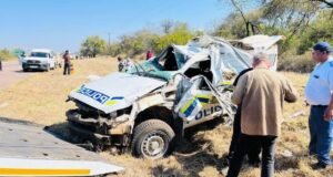 crash involving police van transporting inmates and truck