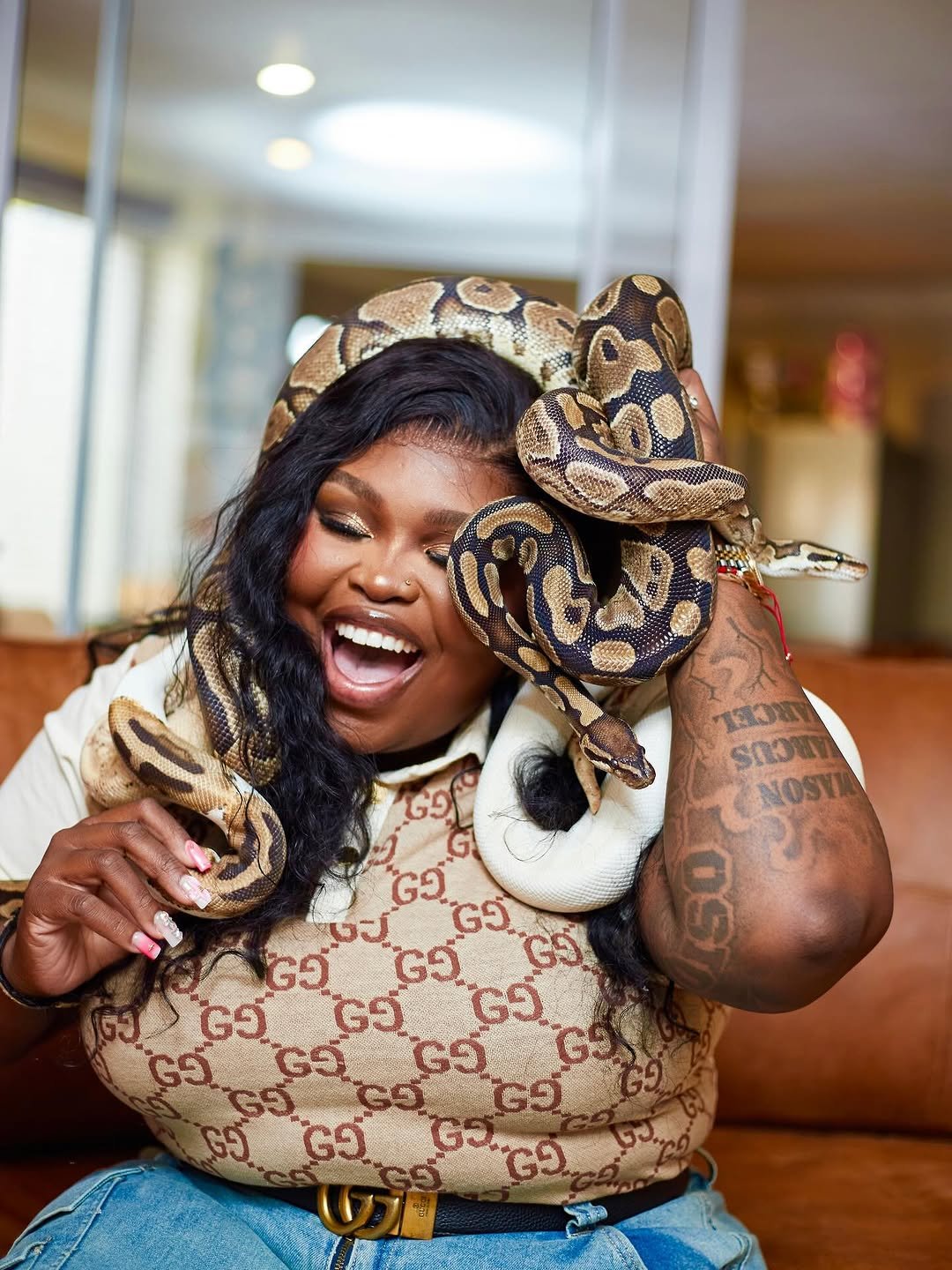 Gogo Maweni shows off cute moment with her snake babies